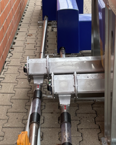 Straw dispenser f/80mm pipe w/auger and transfer 2xdischarge